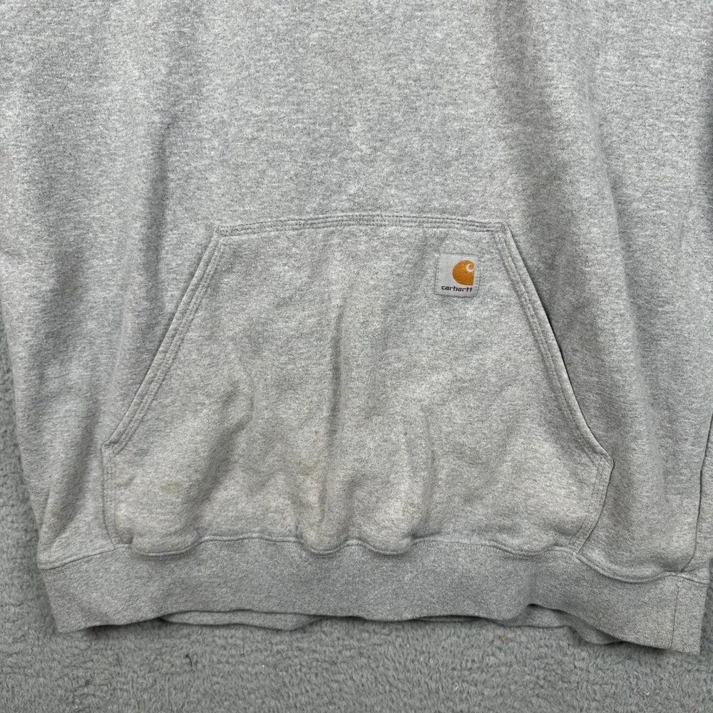 Carhartt Mens XL Tall Gray K288 Sleeve‎ Logo Original Fit Hooded Sweatshirt